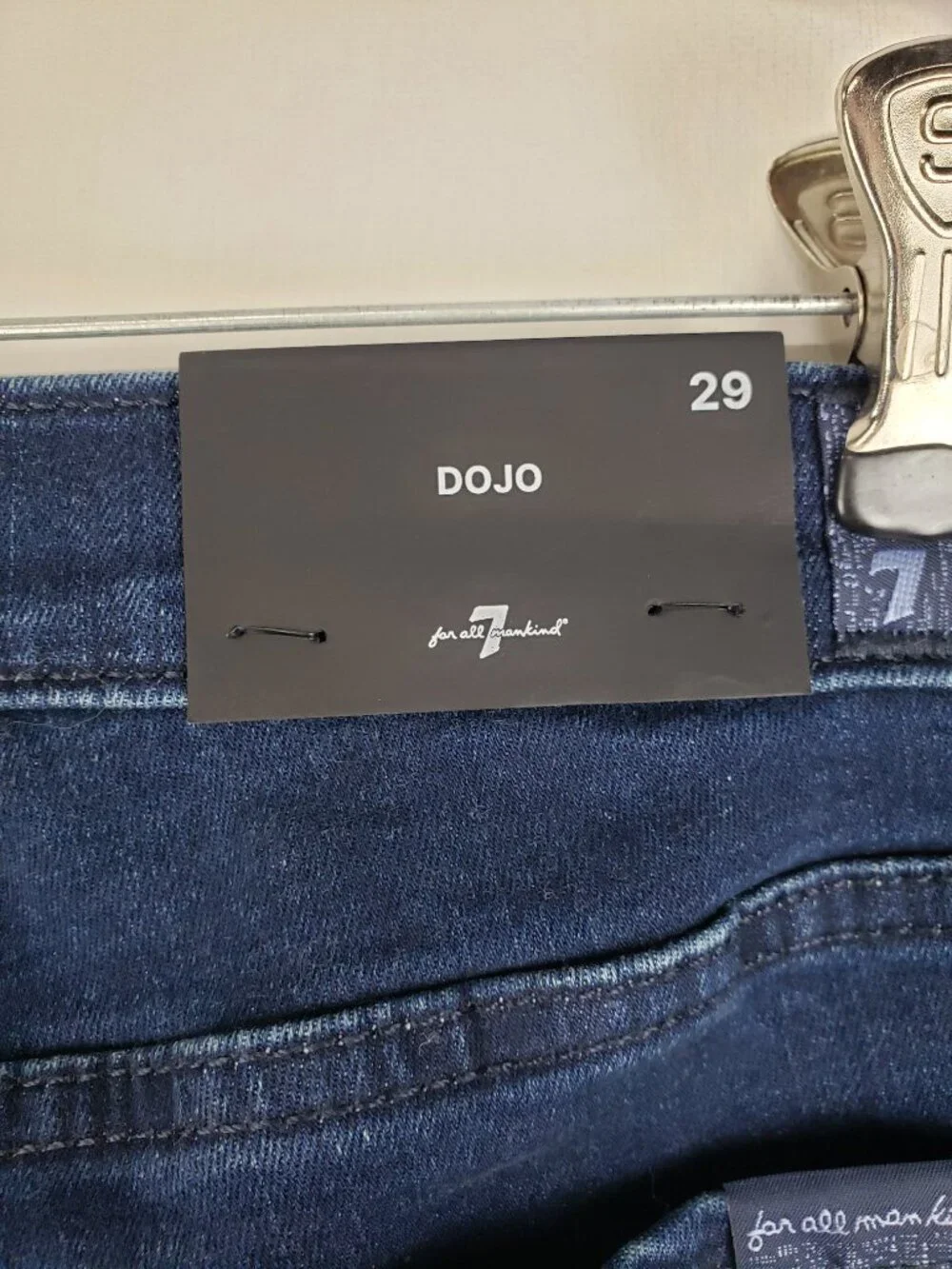 7 For All Mankind Dojo Blue Black Santiago Jeans NWT Dark Wash 7FAM Womens 29